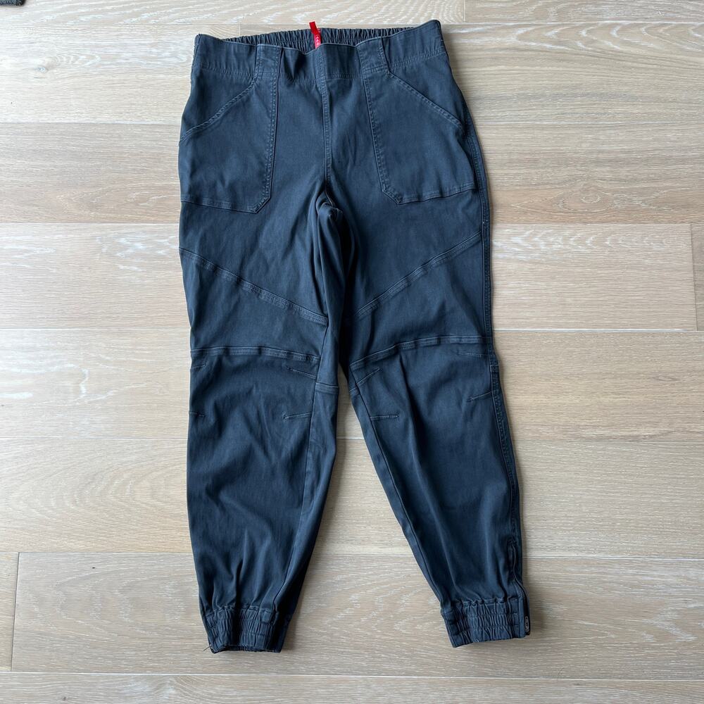 Spanx Stretch Mid Rise Twill Joggers Washed Black 1X